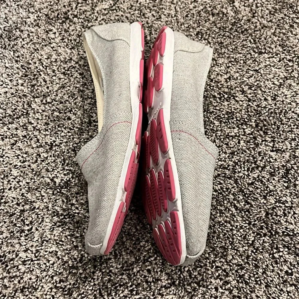 🌸 Lands' End Recycled Espadrilles | Gray Pink White | Like New! 🌿